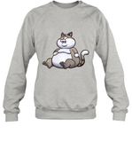 Womens Fat Cat Funny Chubby Cat  International Cat Day V Neck T Shirt Sweatshirt