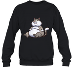 Womens Fat Cat Funny Chubby Cat  International Cat Day V Neck T Shirt Sweatshirt