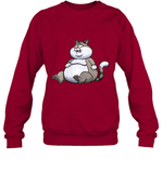 Womens Fat Cat Funny Chubby Cat  International Cat Day V Neck T Shirt Sweatshirt