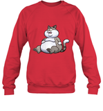 Womens Fat Cat Funny Chubby Cat  International Cat Day V Neck T Shirt Sweatshirt
