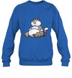 Womens Fat Cat Funny Chubby Cat  International Cat Day V Neck T Shirt Sweatshirt