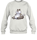 Womens Fat Cat Funny Chubby Cat  International Cat Day V Neck T Shirt Sweatshirt