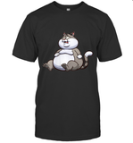 Womens Fat Cat Funny Chubby Cat  International Cat Day V Neck T Shirt T-Shirt