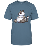 Womens Fat Cat Funny Chubby Cat  International Cat Day V Neck T Shirt T-Shirt