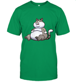 Womens Fat Cat Funny Chubby Cat  International Cat Day V Neck T Shirt T-Shirt