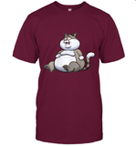 Womens Fat Cat Funny Chubby Cat  International Cat Day V Neck T Shirt T-Shirt