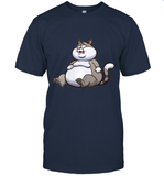 Womens Fat Cat Funny Chubby Cat  International Cat Day V Neck T Shirt T-Shirt