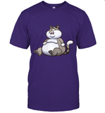 Womens Fat Cat Funny Chubby Cat  International Cat Day V Neck T Shirt T-Shirt