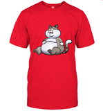 Womens Fat Cat Funny Chubby Cat  International Cat Day V Neck T Shirt T-Shirt