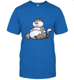 Womens Fat Cat Funny Chubby Cat  International Cat Day V Neck T Shirt T-Shirt