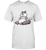 Womens Fat Cat Funny Chubby Cat  International Cat Day V Neck T Shirt T-Shirt