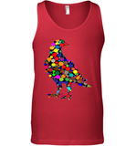 Womens Colourful Dove Bird International Dot day V Neck T Shirt Tank Top