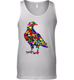 Womens Colourful Dove Bird International Dot day V Neck T Shirt Tank Top