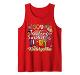 100 Days of School of Teaching Lil Hearts Teacher Valentines Tank Top