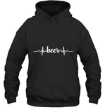 Womens Beer Heartbeat ECG Beer Drinker Gift V Neck T Shirt Hoodie