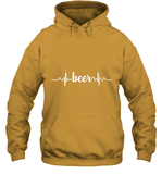 Womens Beer Heartbeat ECG Beer Drinker Gift V Neck T Shirt Hoodie