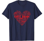 1st GRADE TEACHER VALENTINE HEART GIFT  First Grade Gift T-Shirt