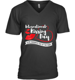 Womens Funny, International Kissing Day, International Kissing Day V Neck T Shirt V-Neck T-Shirt