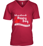 Womens Funny, International Kissing Day, International Kissing Day V Neck T Shirt V-Neck T-Shirt