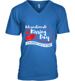 Womens Funny, International Kissing Day, International Kissing Day V Neck T Shirt V-Neck T-Shirt