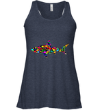 Womens Colourful Shark International dot day V Neck T Shirt Racerback Tank