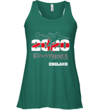 Womens England Flag Football Supporter Sports Gifts V Neck T Shirt Racerback Tank