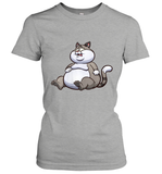 Womens Fat Cat Funny Chubby Cat  International Cat Day V Neck T Shirt Women's T-Shirt