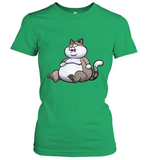 Womens Fat Cat Funny Chubby Cat  International Cat Day V Neck T Shirt Women's T-Shirt