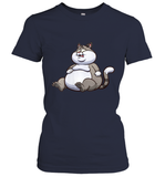 Womens Fat Cat Funny Chubby Cat  International Cat Day V Neck T Shirt Women's T-Shirt