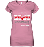 Womens England Flag Football Supporter Sports Gifts V Neck T Shirt Women's V-Neck T-Shirt