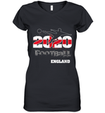 Womens England Flag Football Supporter Sports Gifts V Neck T Shirt Women's V-Neck T-Shirt