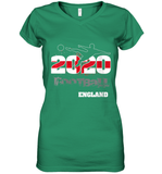 Womens England Flag Football Supporter Sports Gifts V Neck T Shirt Women's V-Neck T-Shirt