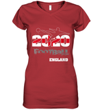 Womens England Flag Football Supporter Sports Gifts V Neck T Shirt Women's V-Neck T-Shirt