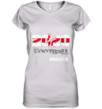 Womens England Flag Football Supporter Sports Gifts V Neck T Shirt Women's V-Neck T-Shirt