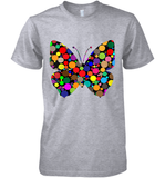 Womens Colourful Butterfly International dot day V Neck T Shirt Premium Men's T-Shirt