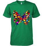 Womens Colourful Butterfly International dot day V Neck T Shirt Premium Men's T-Shirt