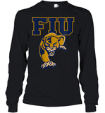 Womens FIU Panthers College NCAA PPFIU01 V Neck T Shirt Youth Long Sleeve