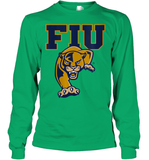 Womens FIU Panthers College NCAA PPFIU01 V Neck T Shirt Youth Long Sleeve
