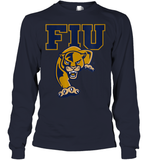 Womens FIU Panthers College NCAA PPFIU01 V Neck T Shirt Youth Long Sleeve