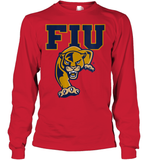 Womens FIU Panthers College NCAA PPFIU01 V Neck T Shirt Youth Long Sleeve