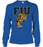 Womens FIU Panthers College NCAA PPFIU01 V Neck T Shirt Youth Long Sleeve