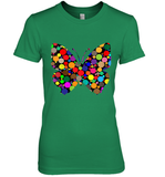 Womens Colourful Butterfly International dot day V Neck T Shirt Premium Women's T-Shirt