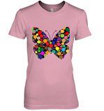 Womens Colourful Butterfly International dot day V Neck T Shirt Premium Women's T-Shirt