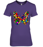 Womens Colourful Butterfly International dot day V Neck T Shirt Premium Women's T-Shirt