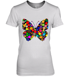 Womens Colourful Butterfly International dot day V Neck T Shirt Premium Women's T-Shirt