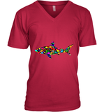 Womens Colourful Shark International dot day V Neck T Shirt V-Neck T-Shirt