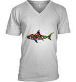 Womens Colourful Shark International dot day V Neck T Shirt V-Neck T-Shirt