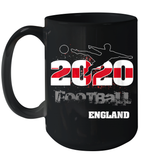 Womens England Flag Football Supporter Sports Gifts V Neck T Shirt Ceramic Mug 15oz