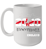 Womens England Flag Football Supporter Sports Gifts V Neck T Shirt Ceramic Mug 15oz