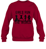 Womens Girls Run The World  International Women's Day Silhouette V Neck T Shirt Sweatshirt
